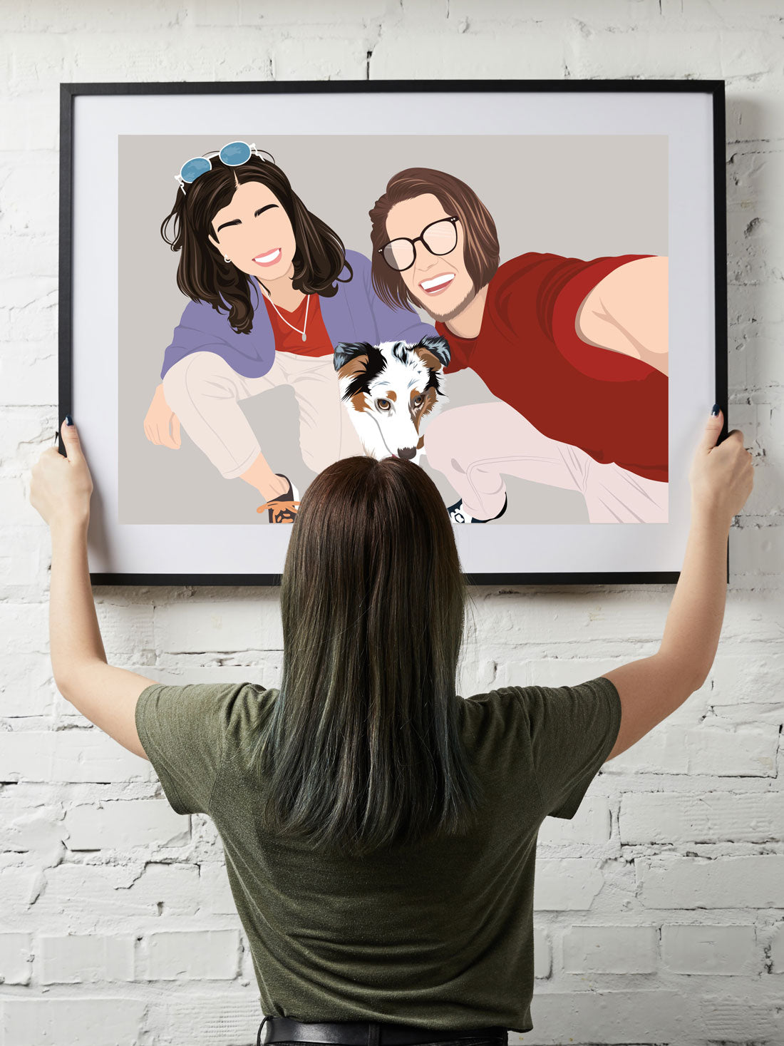 Unique hand-drawn portrait – digital download or framed print Australia