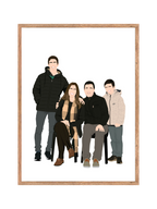 Custom hand-drawn personalized portrait from photo in Australia – unique illustration, gift or keepsake