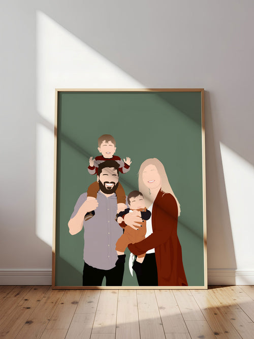 Personalized hand-drawn portrait – custom illustration from photo in Australia