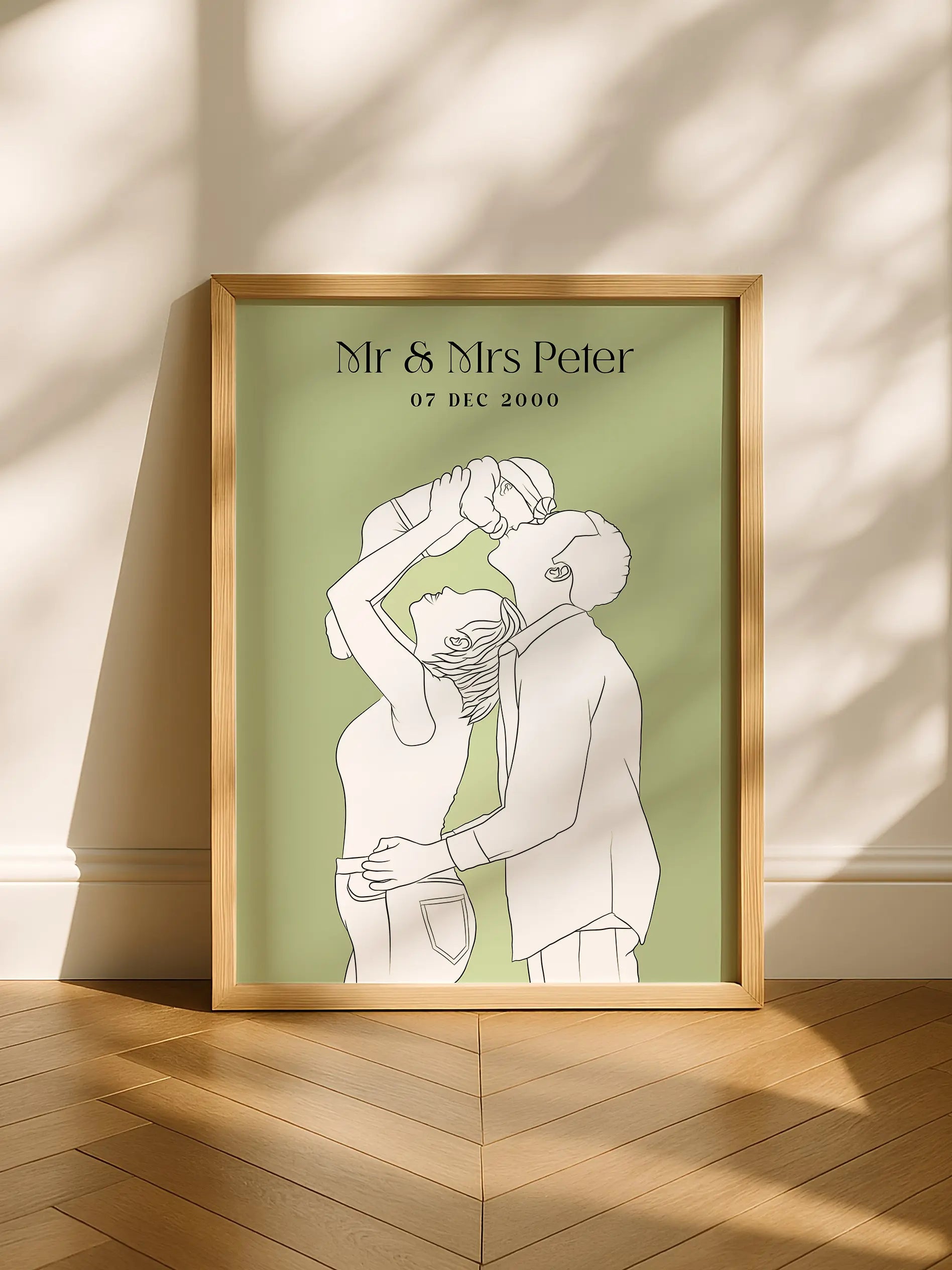 Personalized line-art portrait from photo – unique home décor or gift Australia