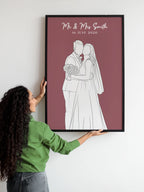 Custom modern line-art illustration – digital download or framed print Australia