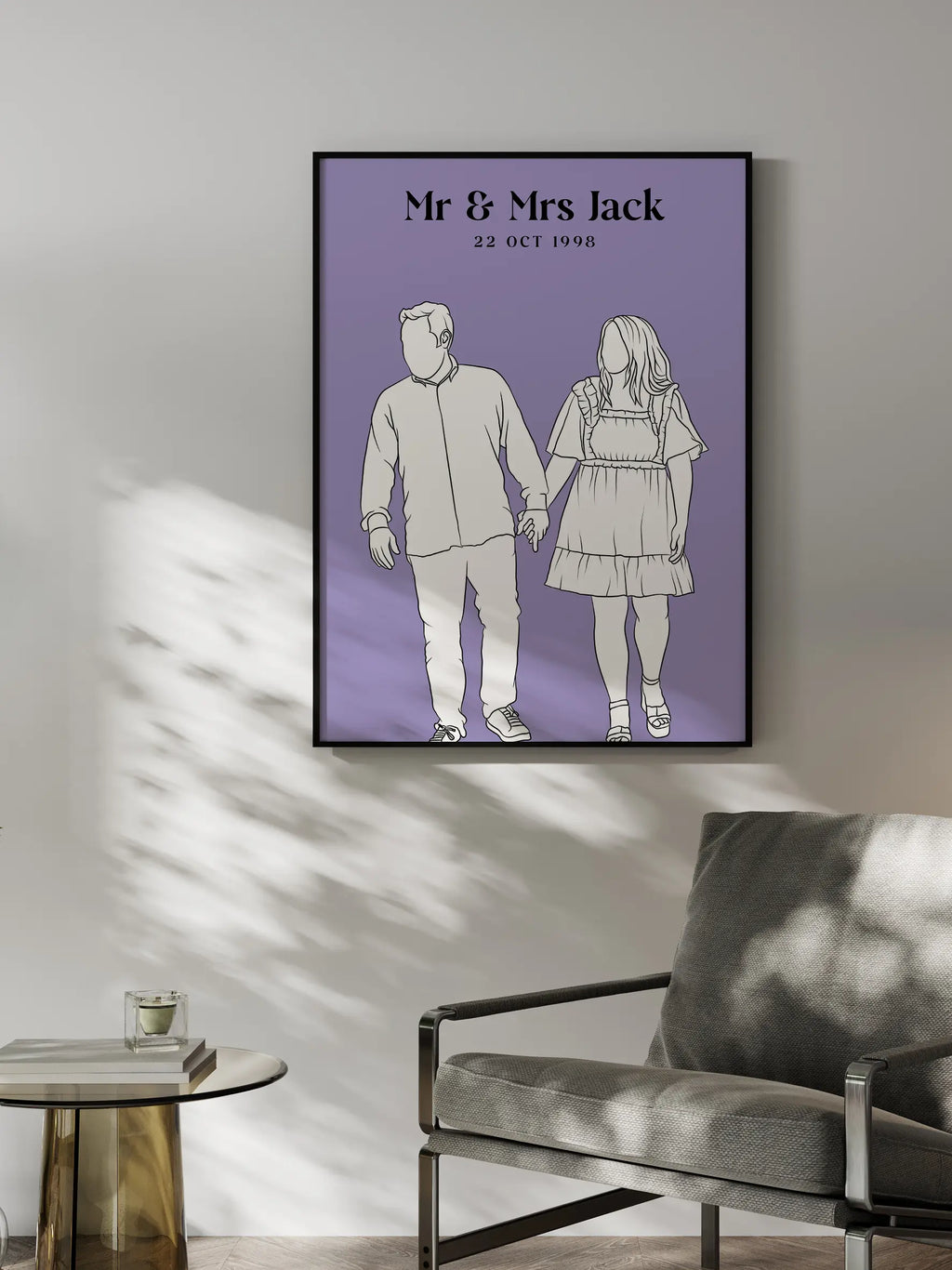 Unique hand-drawn line-art keepsake – personalized portrait Australia