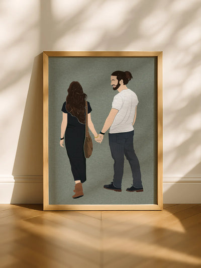 Custom textured hand-drawn portrait – personalized illustration from photo Australia