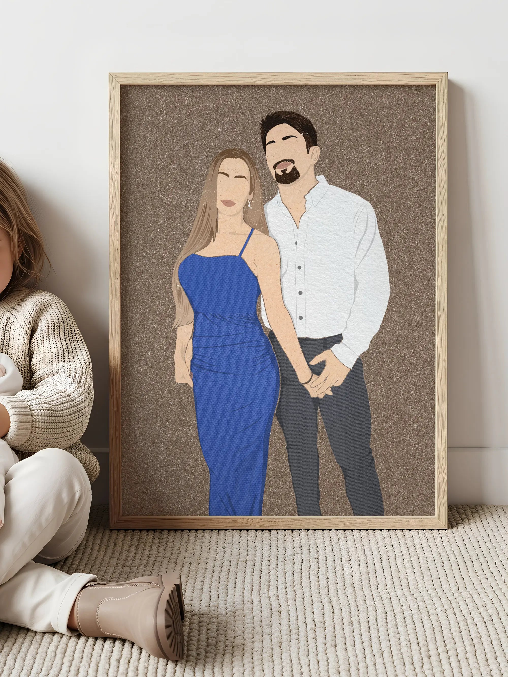 Personalized textured portrait – custom artwork for home décor or gift Australia